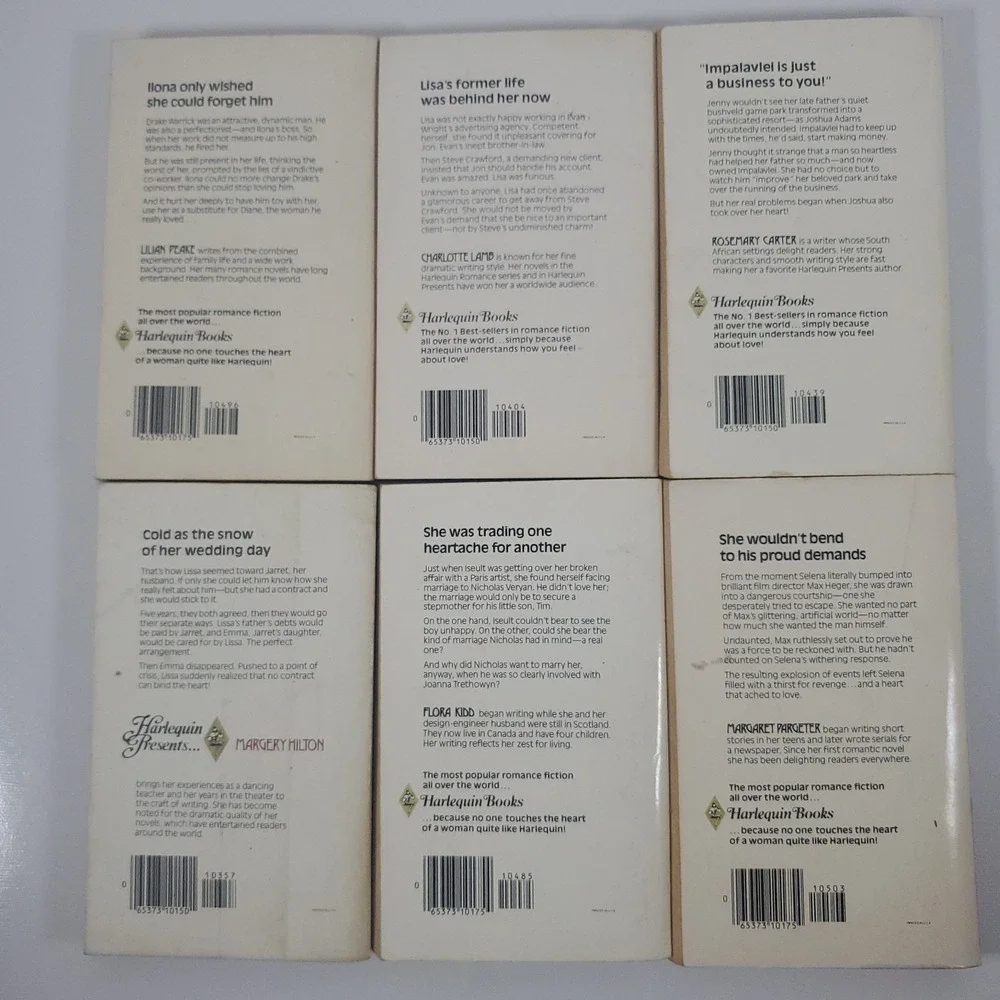 Harlequin Romances Vintage Books 1980s. Various Authors. Lot Of 6
